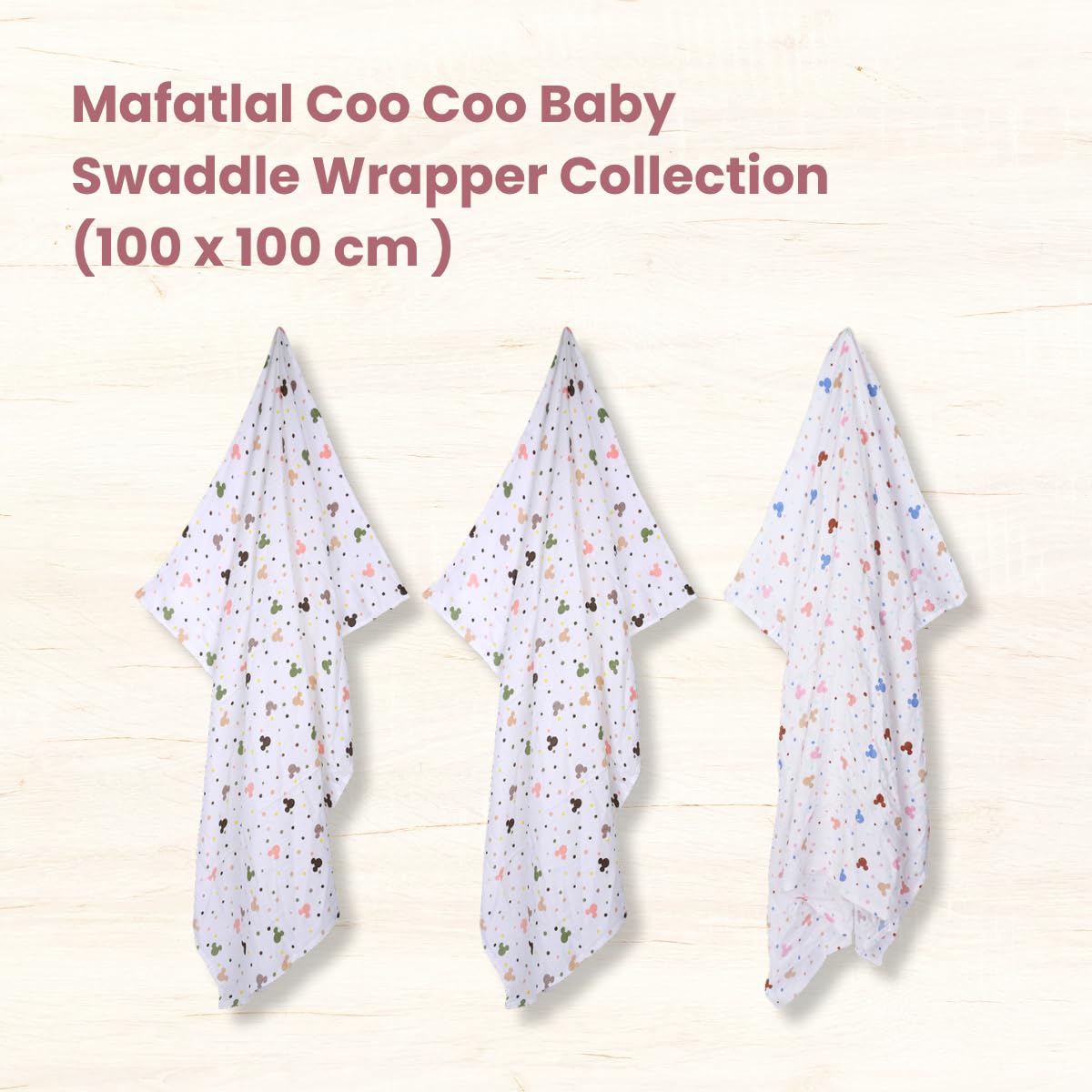Coo Coo Baby Swaddle Wrapper (Pack of 3)100% Cotton Muslin - Image 7
