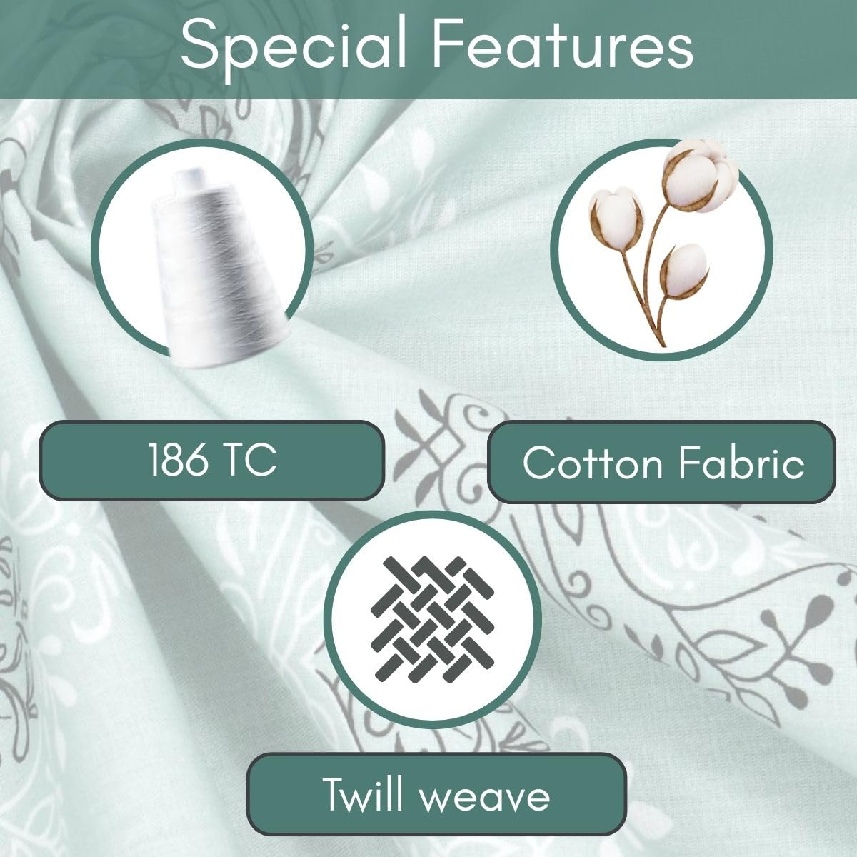 Classic Comfort 186 TC Long Staple Cotton Single Bedsheet - Image 2