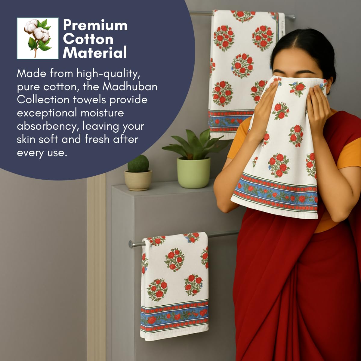 Madhuban Bath & Hand Towel Set - Image 4
