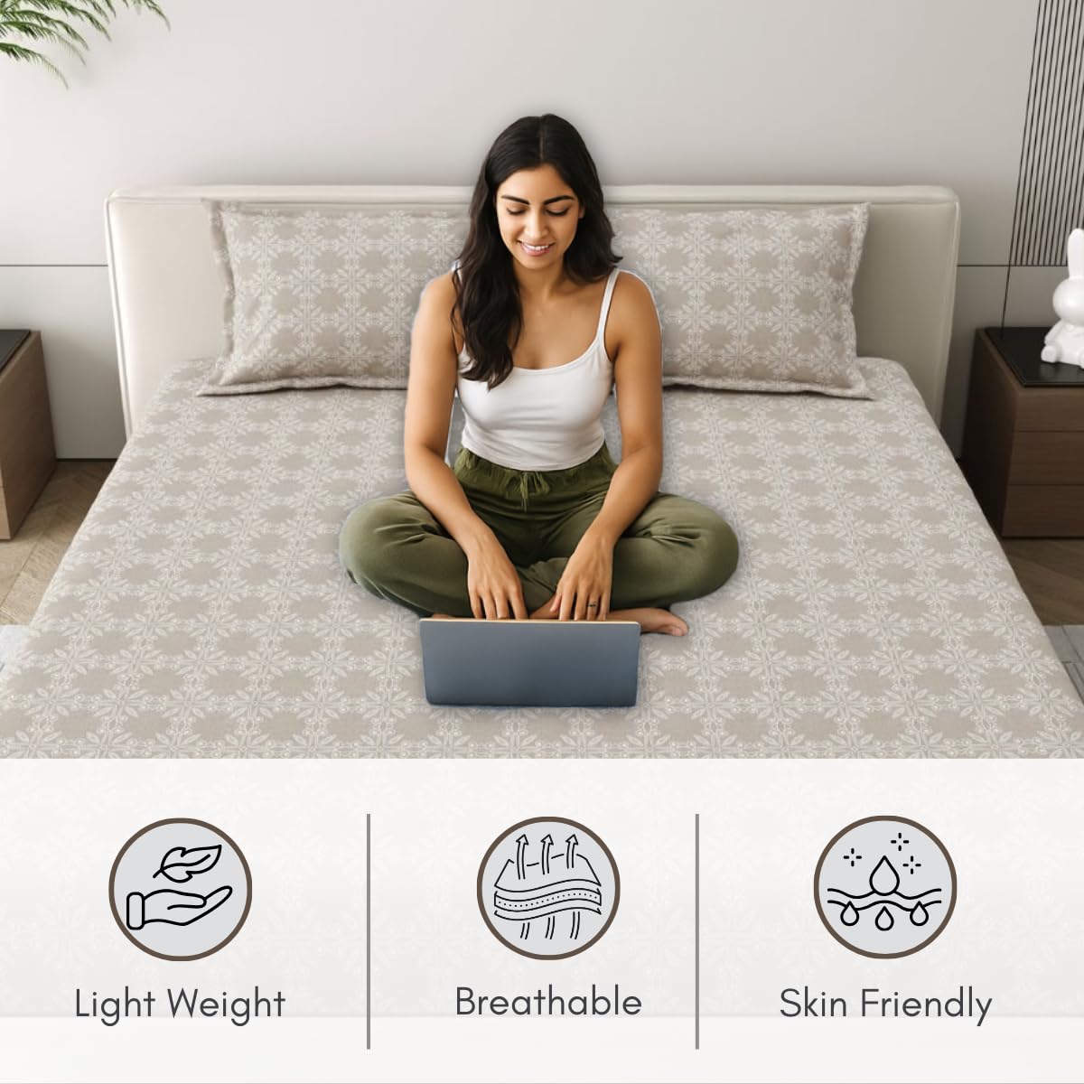 Classic Comfort 186 TC Double Bedsheet - Image 3