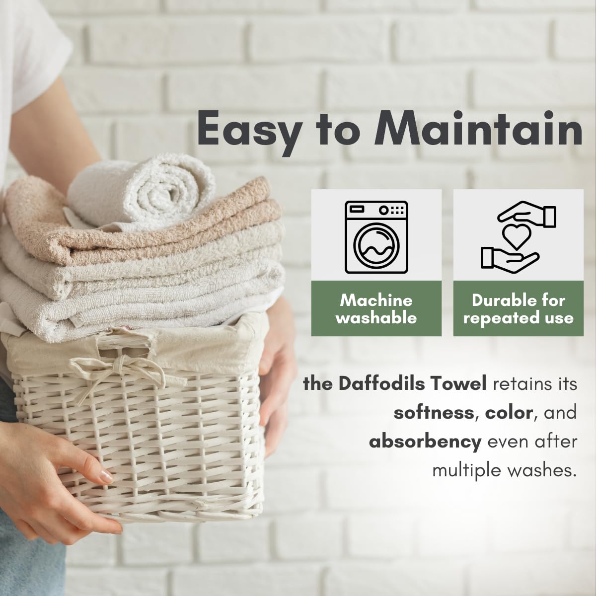 Daffodil Thick Cotton Bath Towels - Image 3