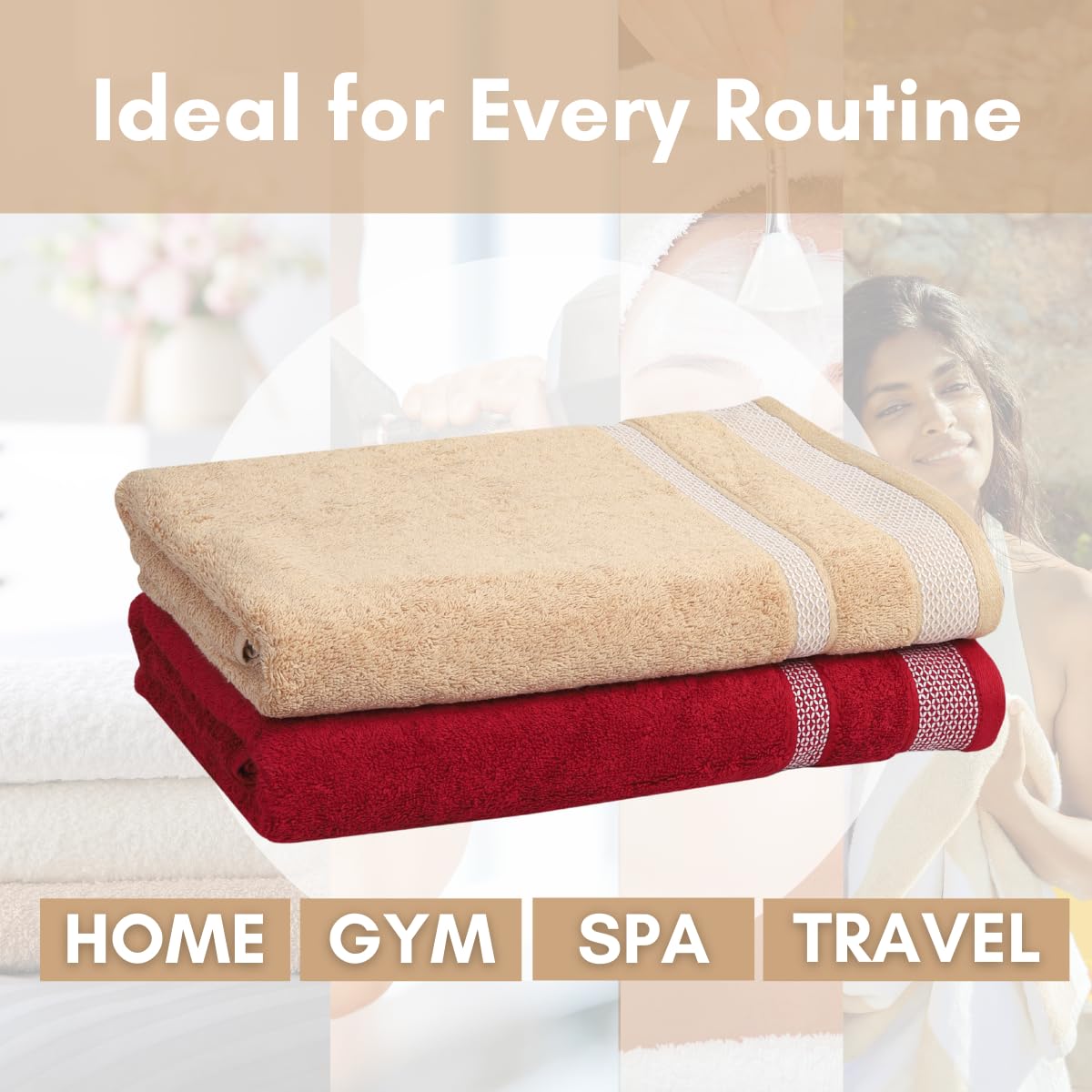 Daffodil Cotton Long Bath Towels - Image 4