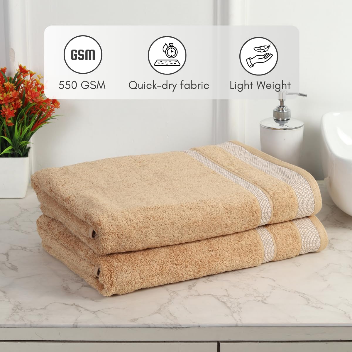 Daffodil Heavy GSM Cotton Towels - Image 7