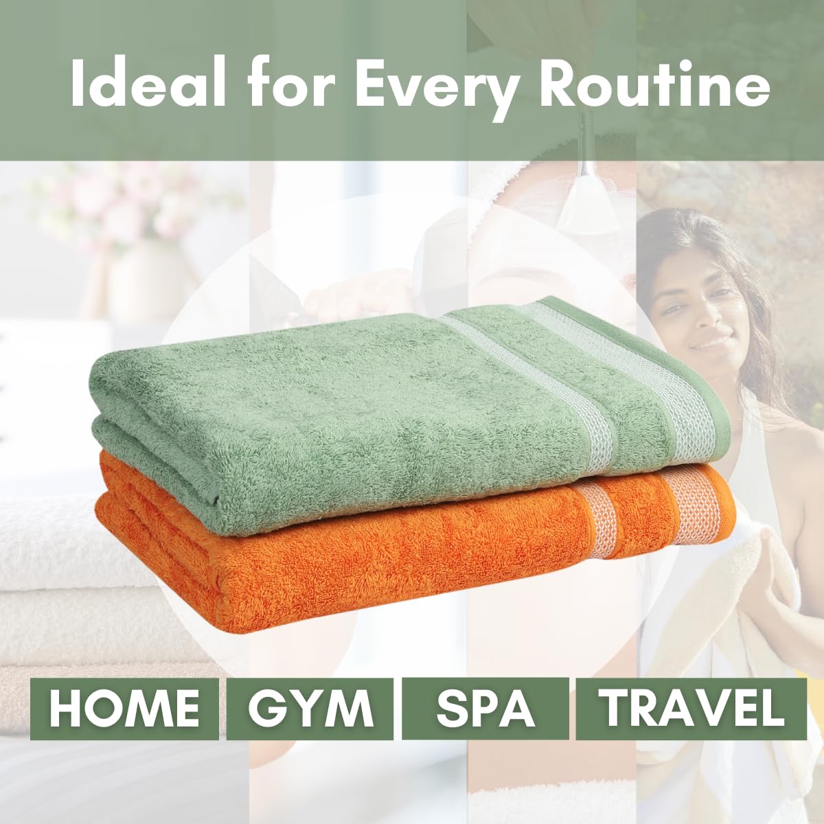 Daffodil Cotton Long Bath Towels - Image 2