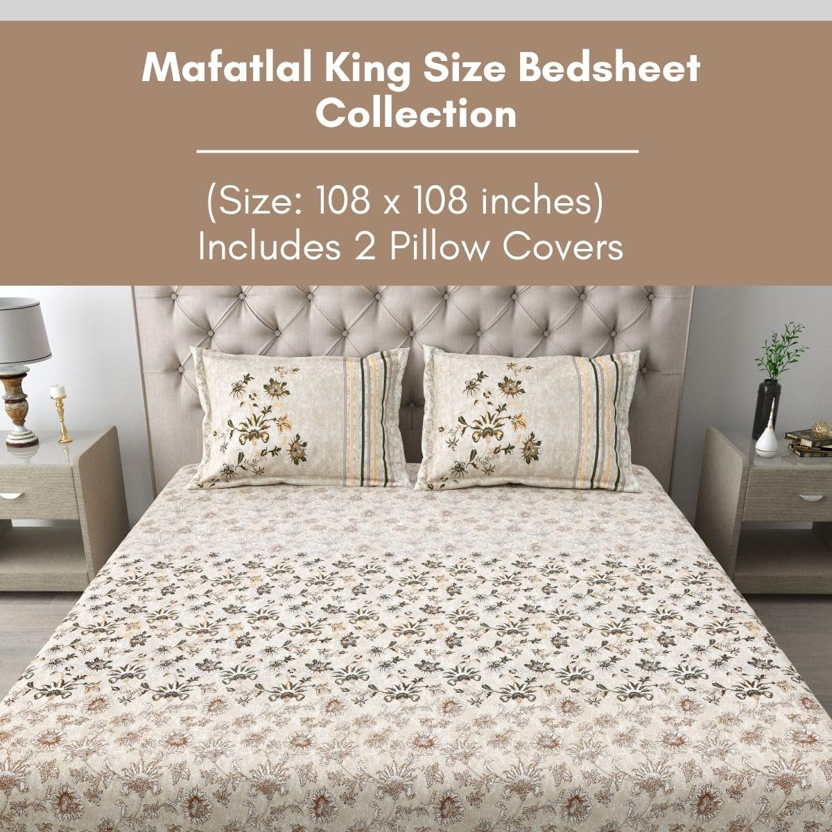 Spring Glory 186 TC Pure Cotton King Size Bedsheet - Image 5
