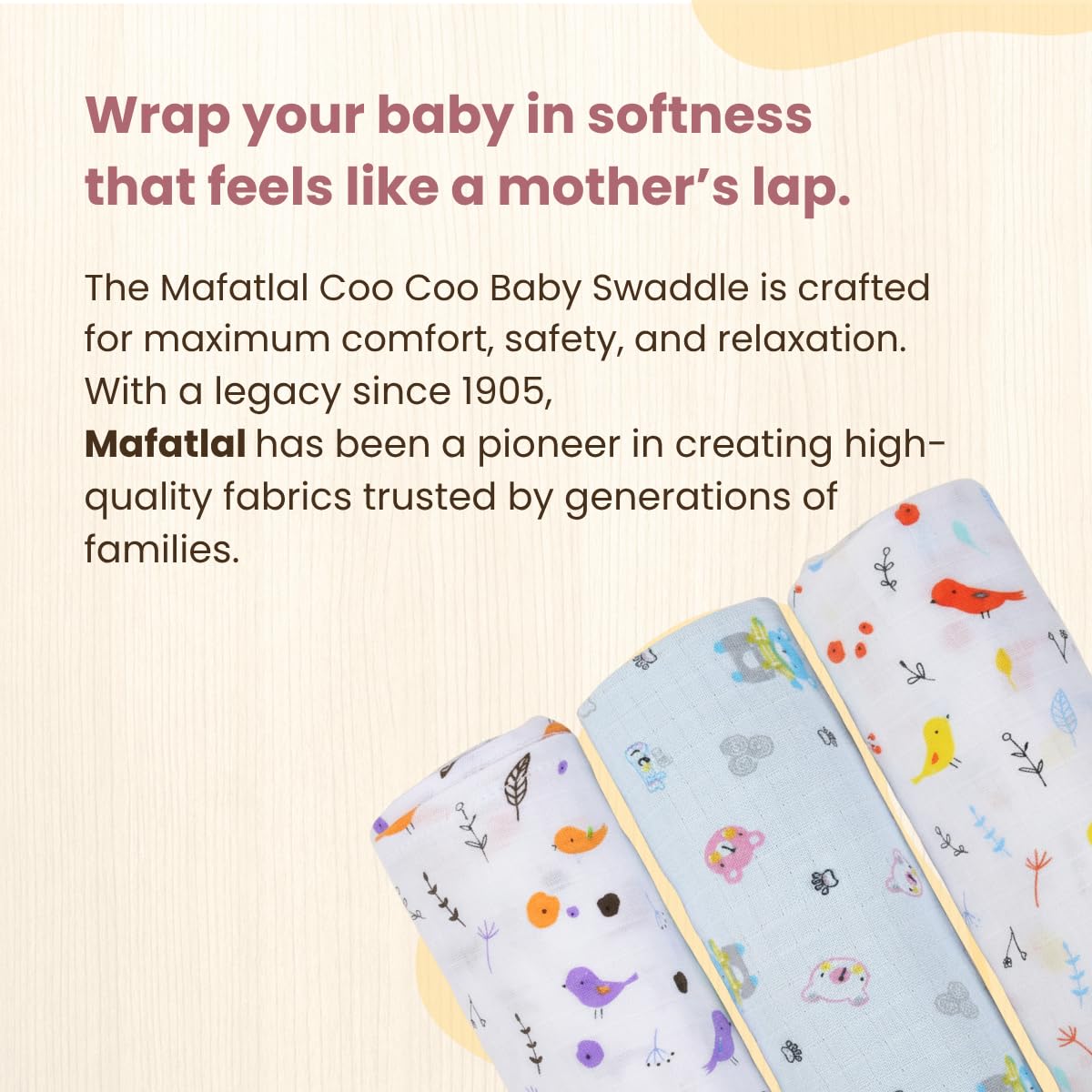Coo Coo Baby Swaddle Wrapper (Pack of 3)100% Cotton Muslin - Image 7