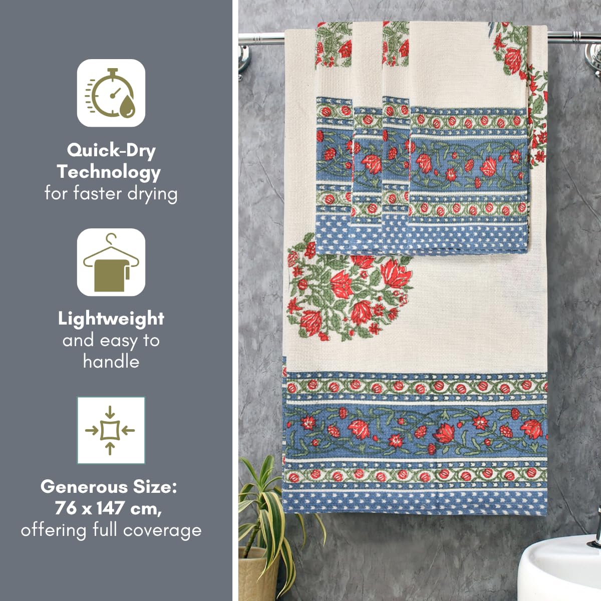 Madhuban Bath & Hand Towel Set - Image 7