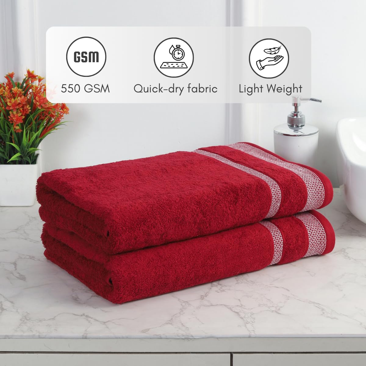 Daffodil Cotton Heavy Bath Towels - Image 2