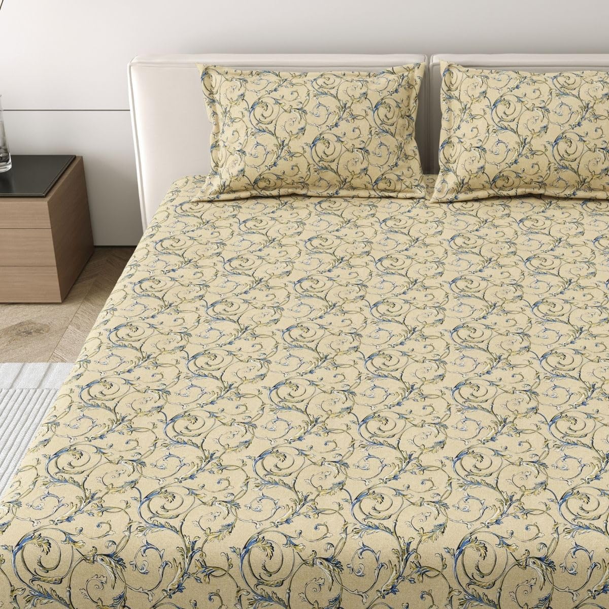 Corsica 186 TC Pure Cotton King Size Bedsheet
