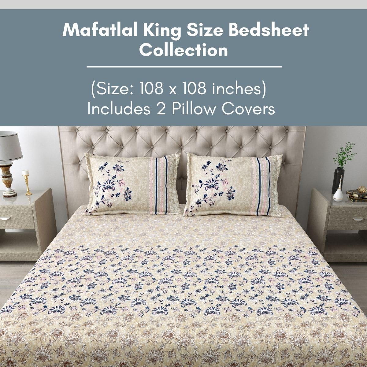 Spring Glory 186 TC Pure Cotton King Size Bedsheet - Image 5
