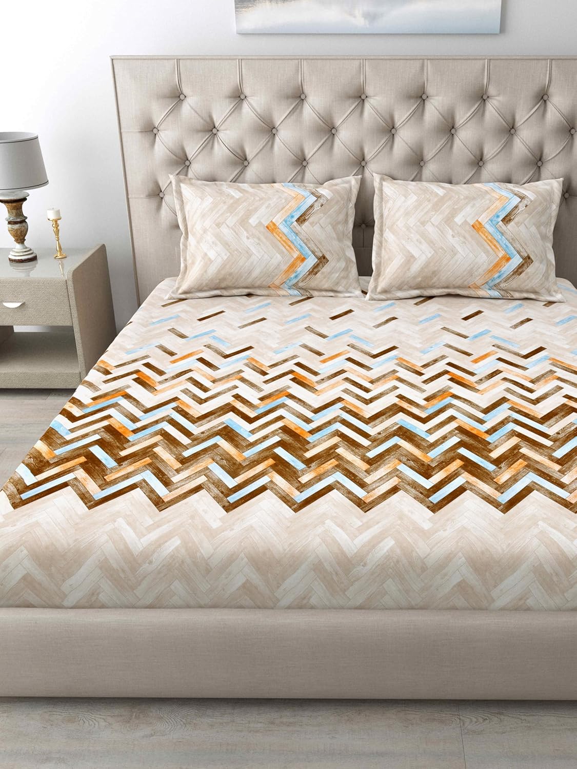 Autumn Delight Pure Cotton King Size Bedsheet