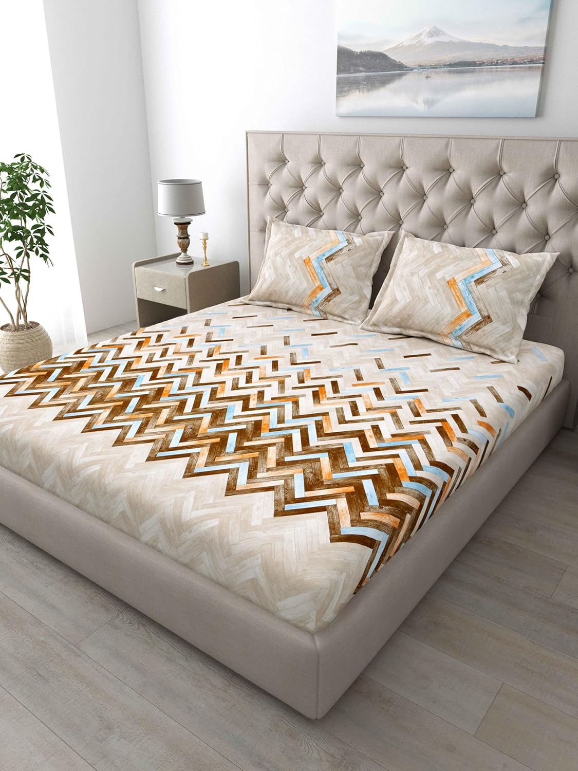 Autumn Delight Pure Cotton King Size Bedsheet - Image 3