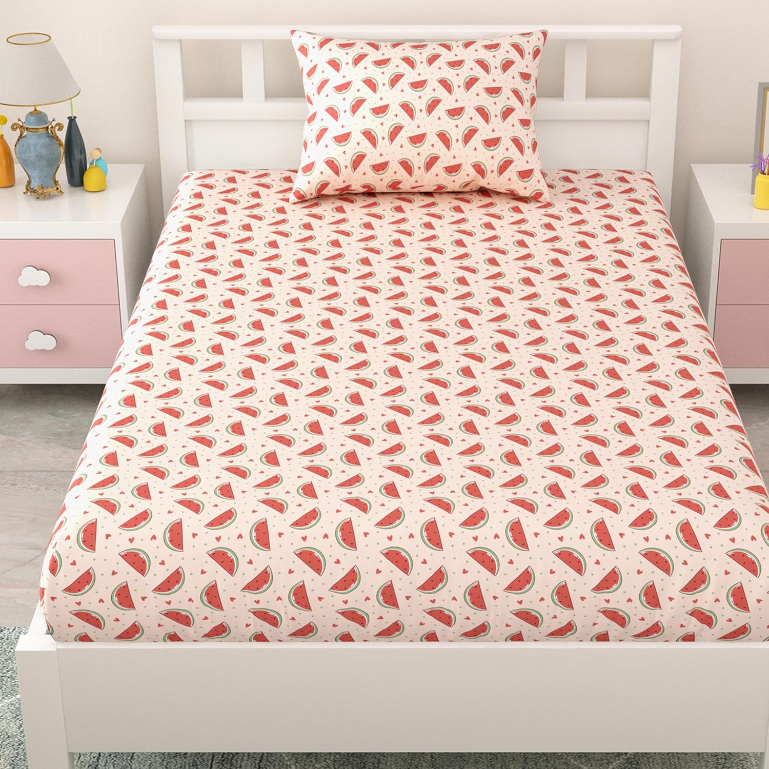 CooCoo Pure Cotton Kids Bedsheets for Single Size Bed