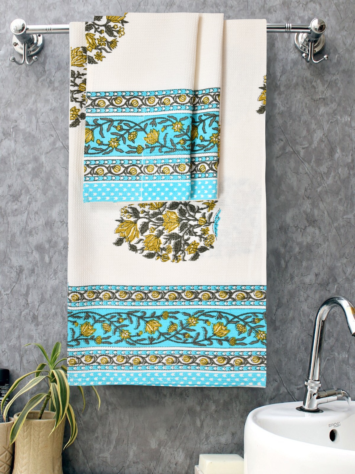 Madhuban Pure Cotton Bath & Hand Towel