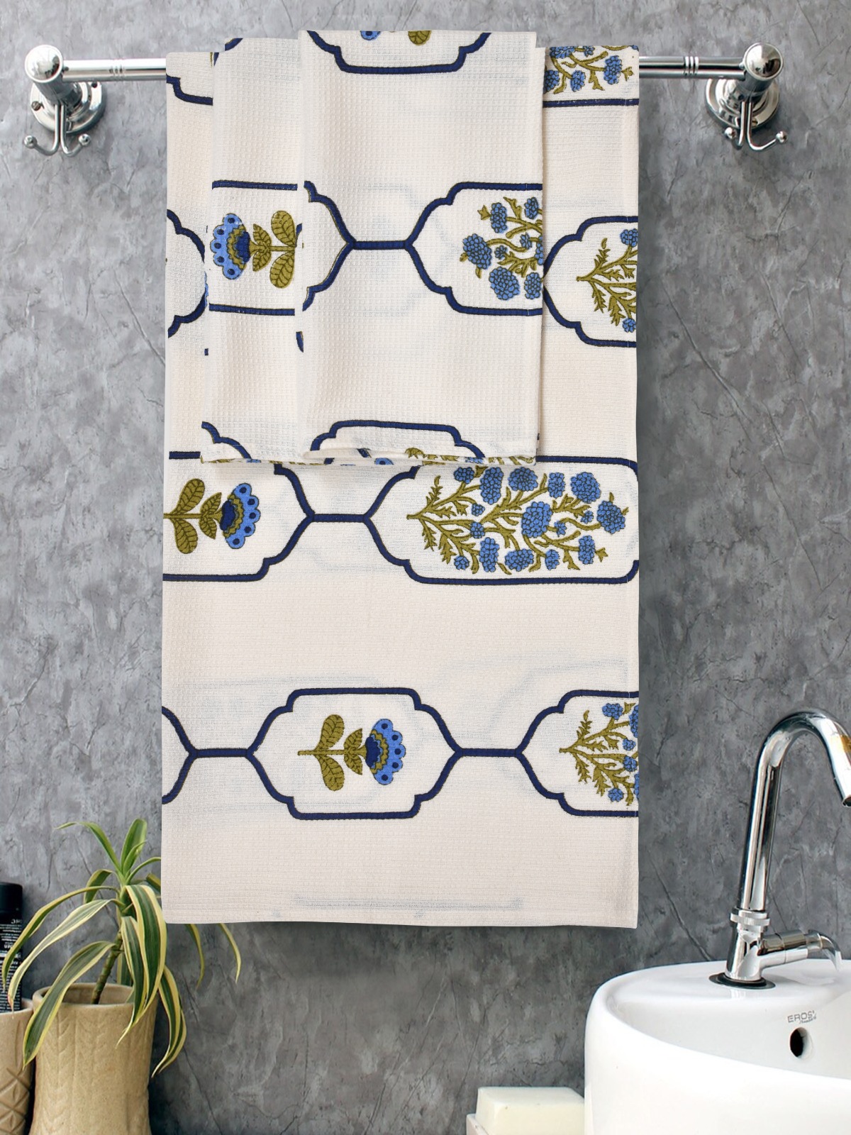 Madhuban Pure Cotton Bath & Hand Towel