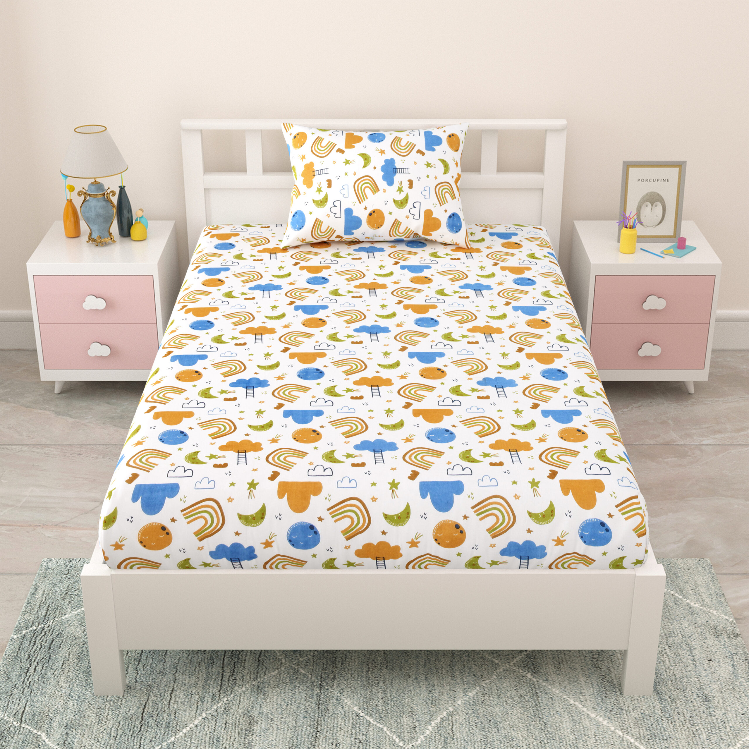 CooCoo by Mafatlal Pure Cotton Single Bed Bedsheet