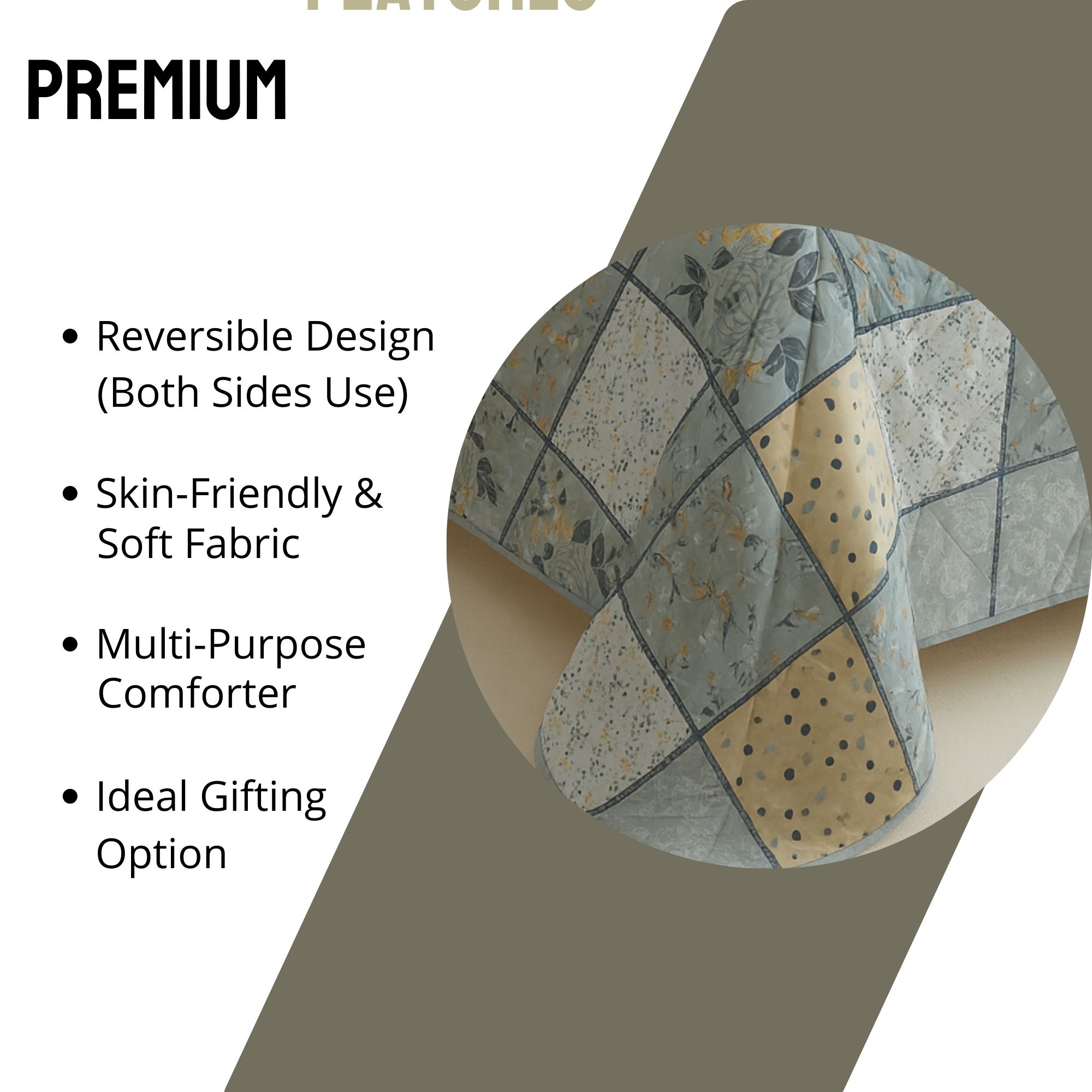 Zen Comforter Single Bed | 150 GSM | 90 x 60 Inches | Gray - Image 4