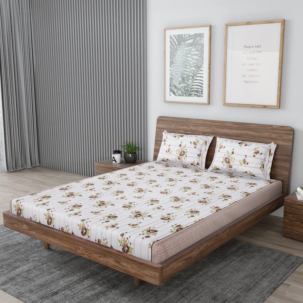 Mafatlal Grandious Cotton Bedsheet for King Size Bed | 186 TC Pure Cotton Fabric with Pillow Covers - Image 4