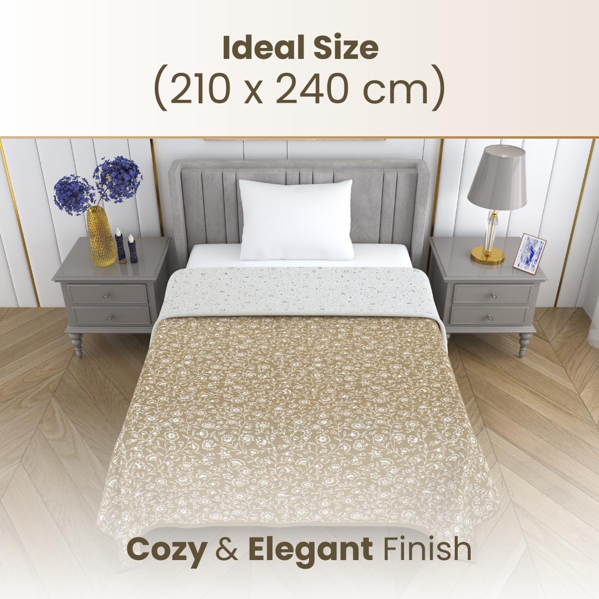 Mafatlal Sparsh Collection Double Bed Dohar, 100% Cambric Cotton Material, Smooth & Skin-Friendly AC Blanket, Reversible Design for Dual-Season Use, 150 GSM, 210 x 240 cm - Image 2