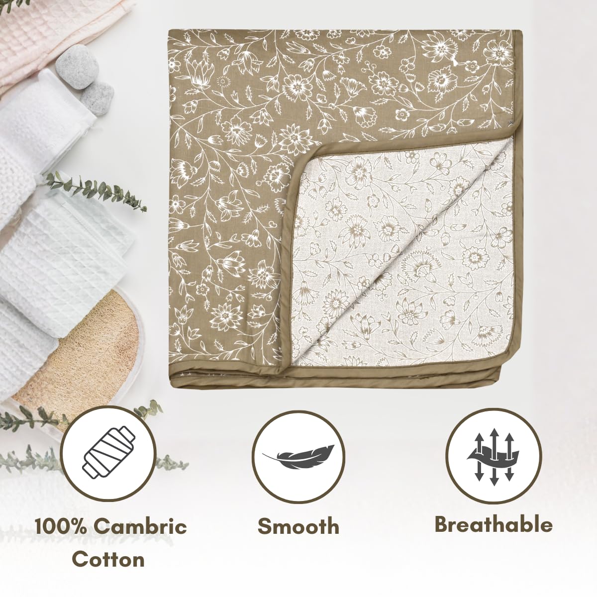 Mafatlal Sparsh Collection Double Bed Dohar, 100% Cambric Cotton Material, Smooth & Skin-Friendly AC Blanket, Reversible Design for Dual-Season Use, 150 GSM, 210 x 240 cm - Image 6