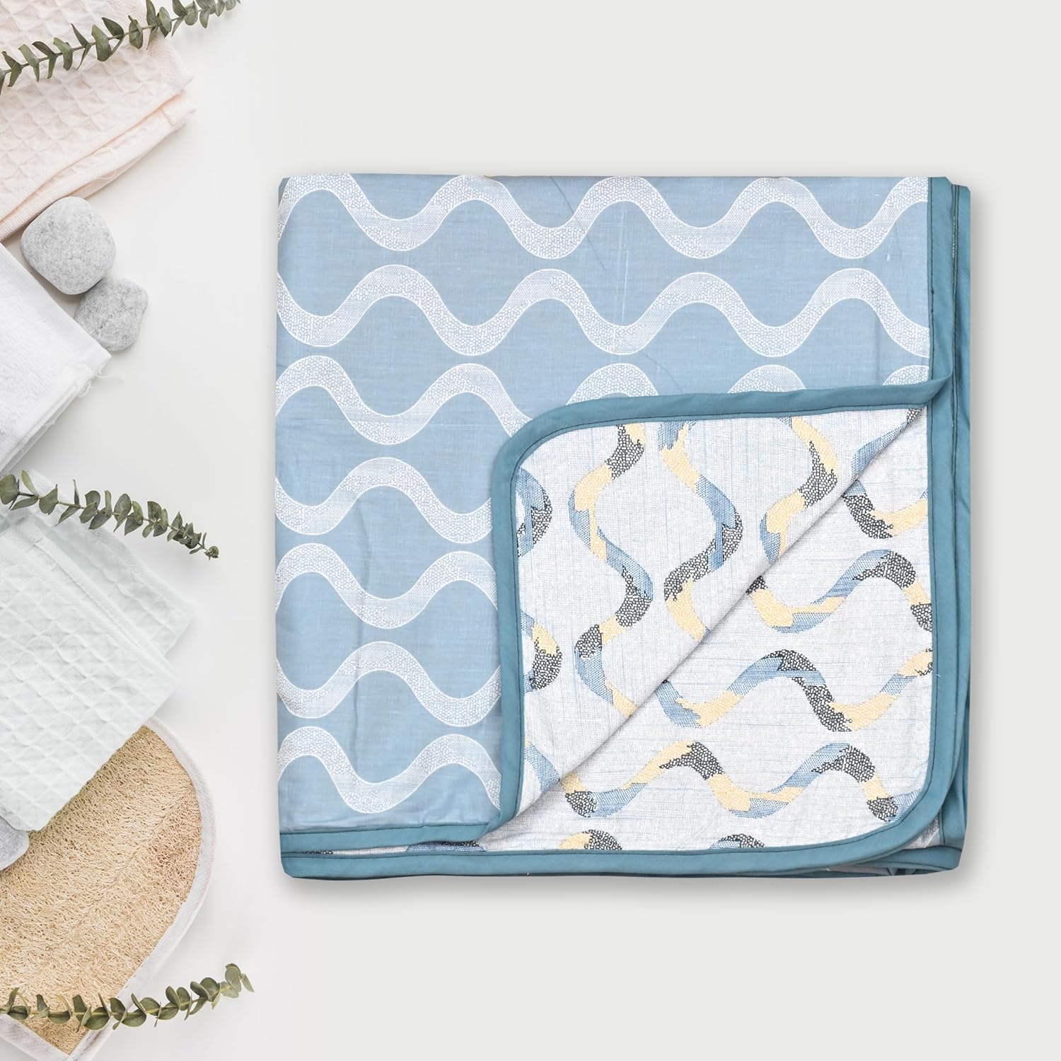 Mafatlal Sparsh Collection Double Bed Dohar, 100% Cambric Cotton Material, Smooth & Skin-Friendly AC Blanket, Reversible Design for Dual-Season Use, 150 GSM, 210 x 240 cm - Image 6