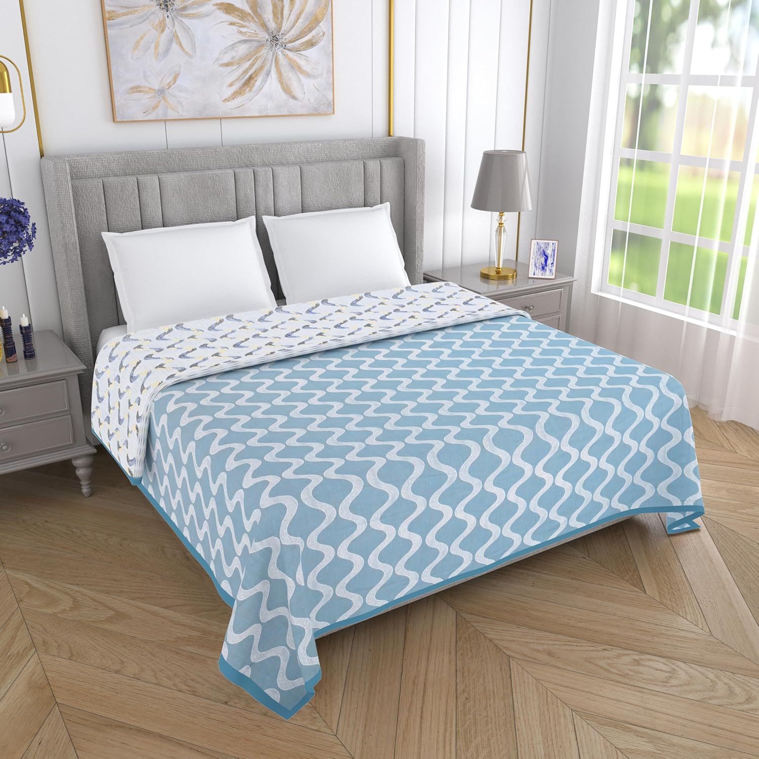 Mafatlal Sparsh Collection Double Bed Dohar, 100% Cambric Cotton Material, Smooth & Skin-Friendly AC Blanket, Reversible Design for Dual-Season Use, 150 GSM, 210 x 240 cm - Image 7