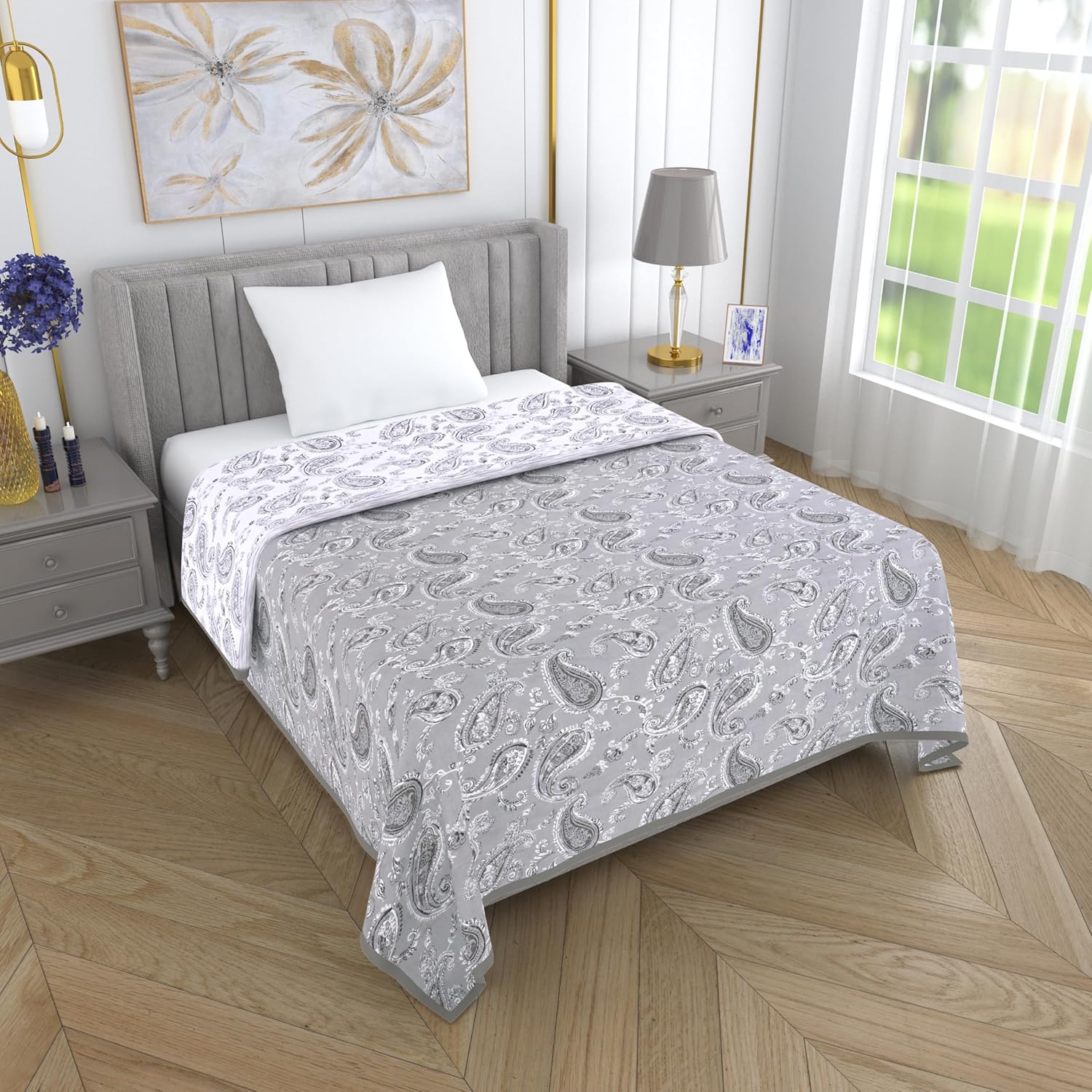 Mafatlal Sparsh Collection Single Bed Dohar, 100% Cambric Cotton Material, Smooth & Skin-Friendly AC Blanket