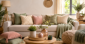 Home with soft furnishings