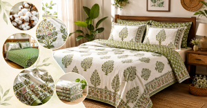 cotton block print bedsheets